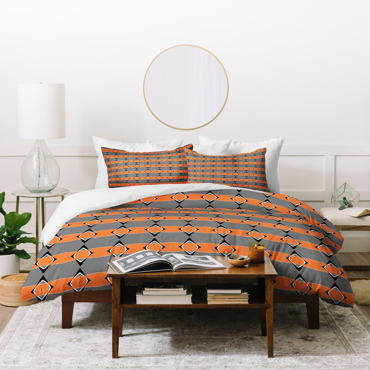 Lisa Argyropoulos Retro Stripe In Sunset Duvet Cover
