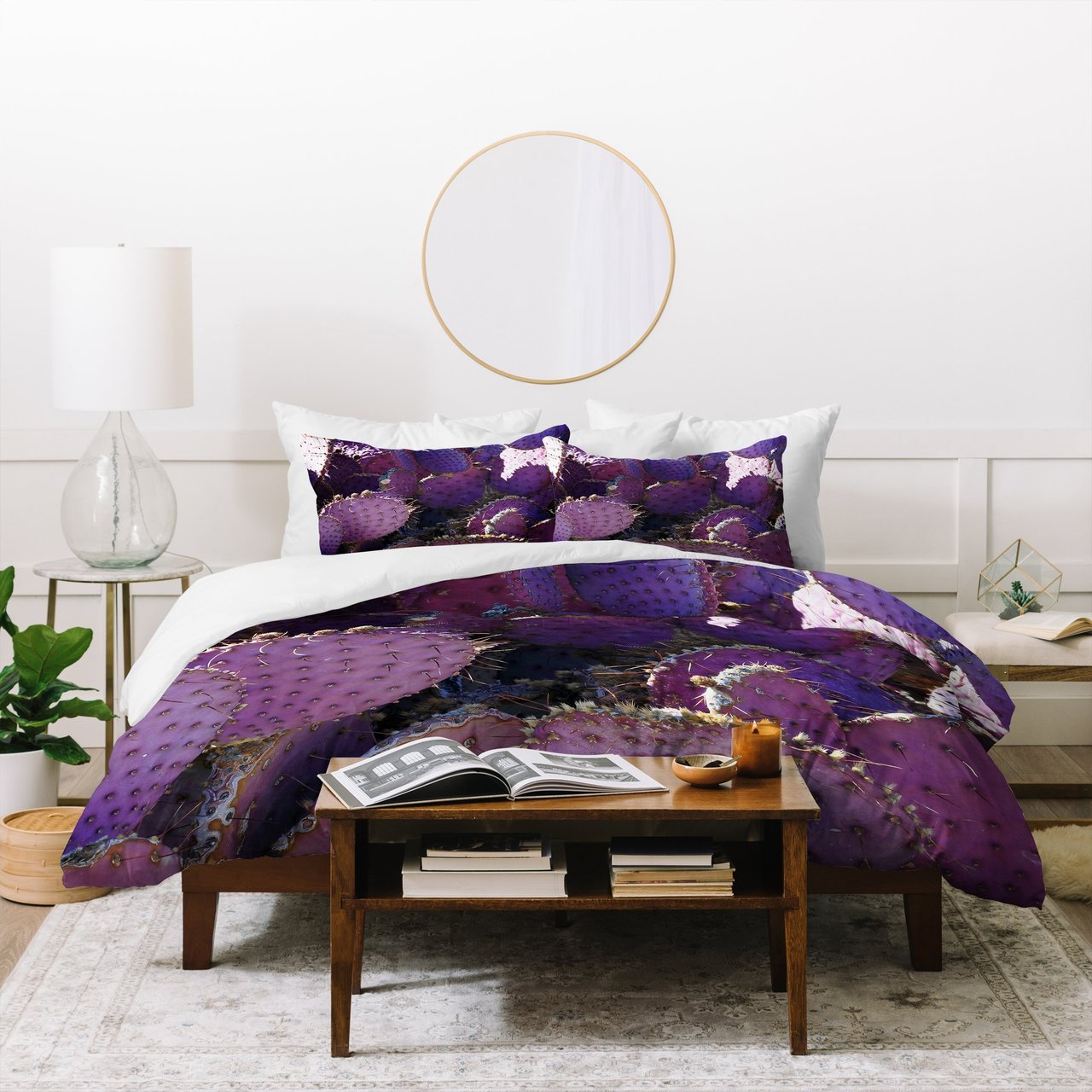 Lisa Argyropoulos Rustic Purple Pancake Cactus Duvet Cover Bedding Sets