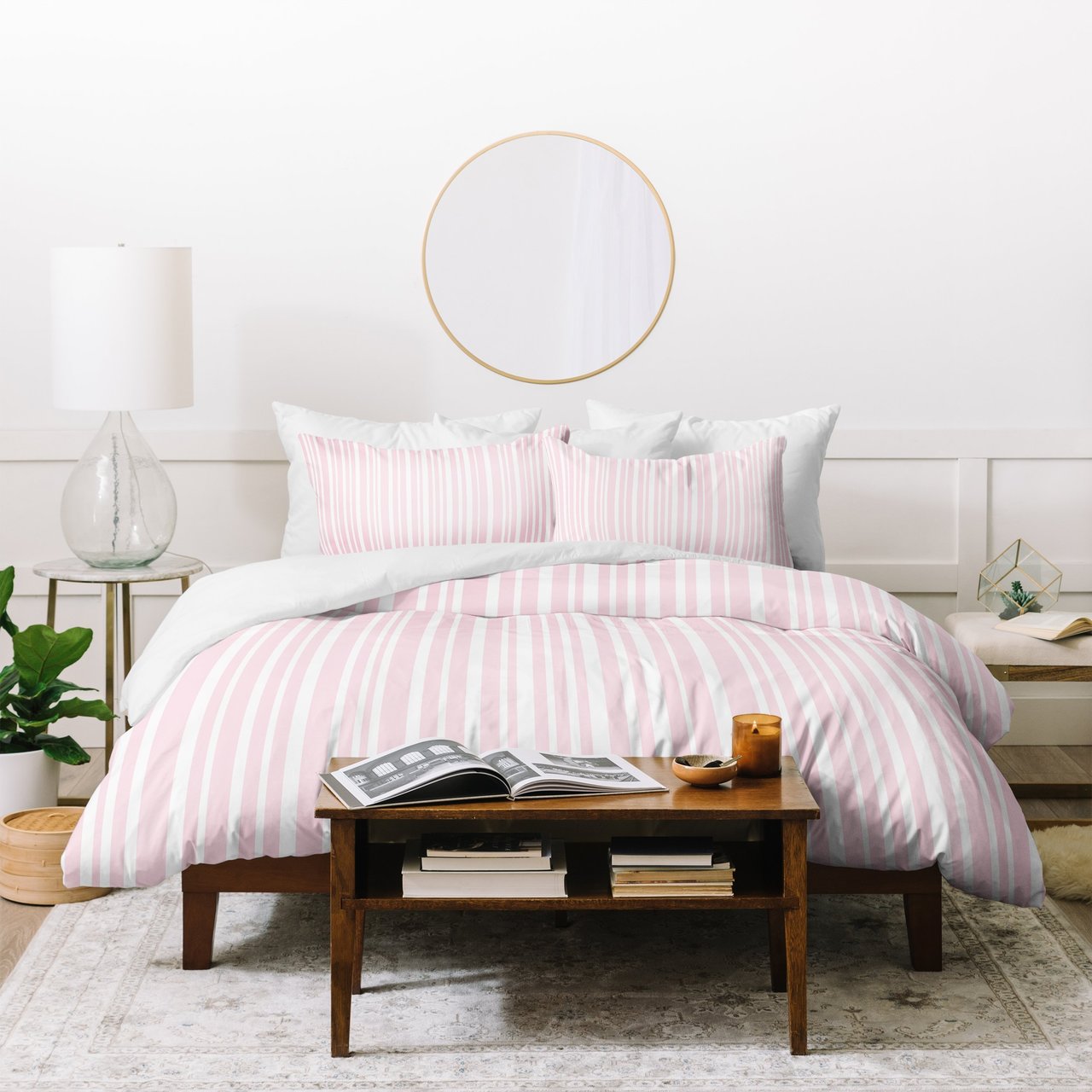 Lisa Argyropoulos Soft Blush Stripes Duvet Cover