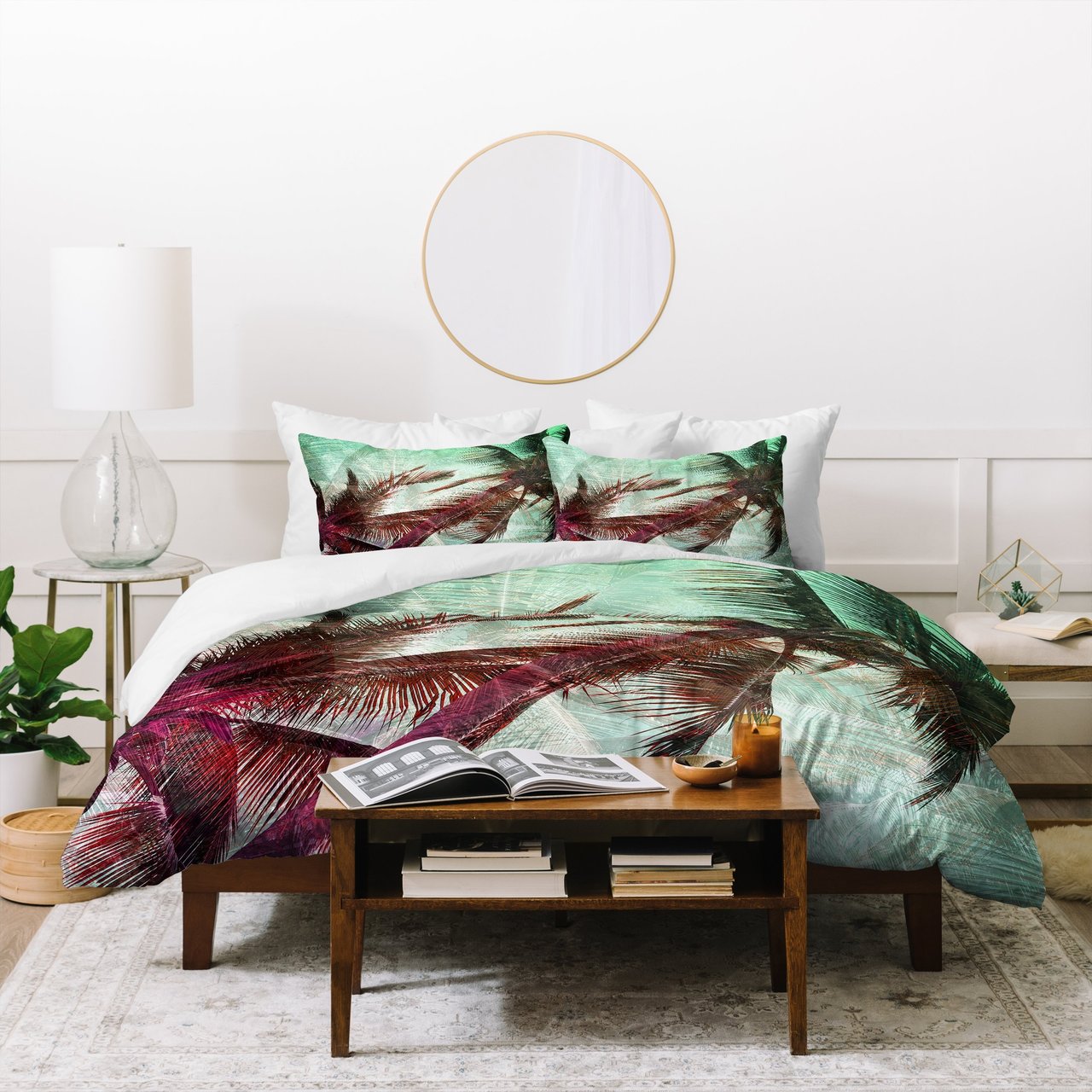 Lisa Argyropoulos Textured Palms Duvet Cover