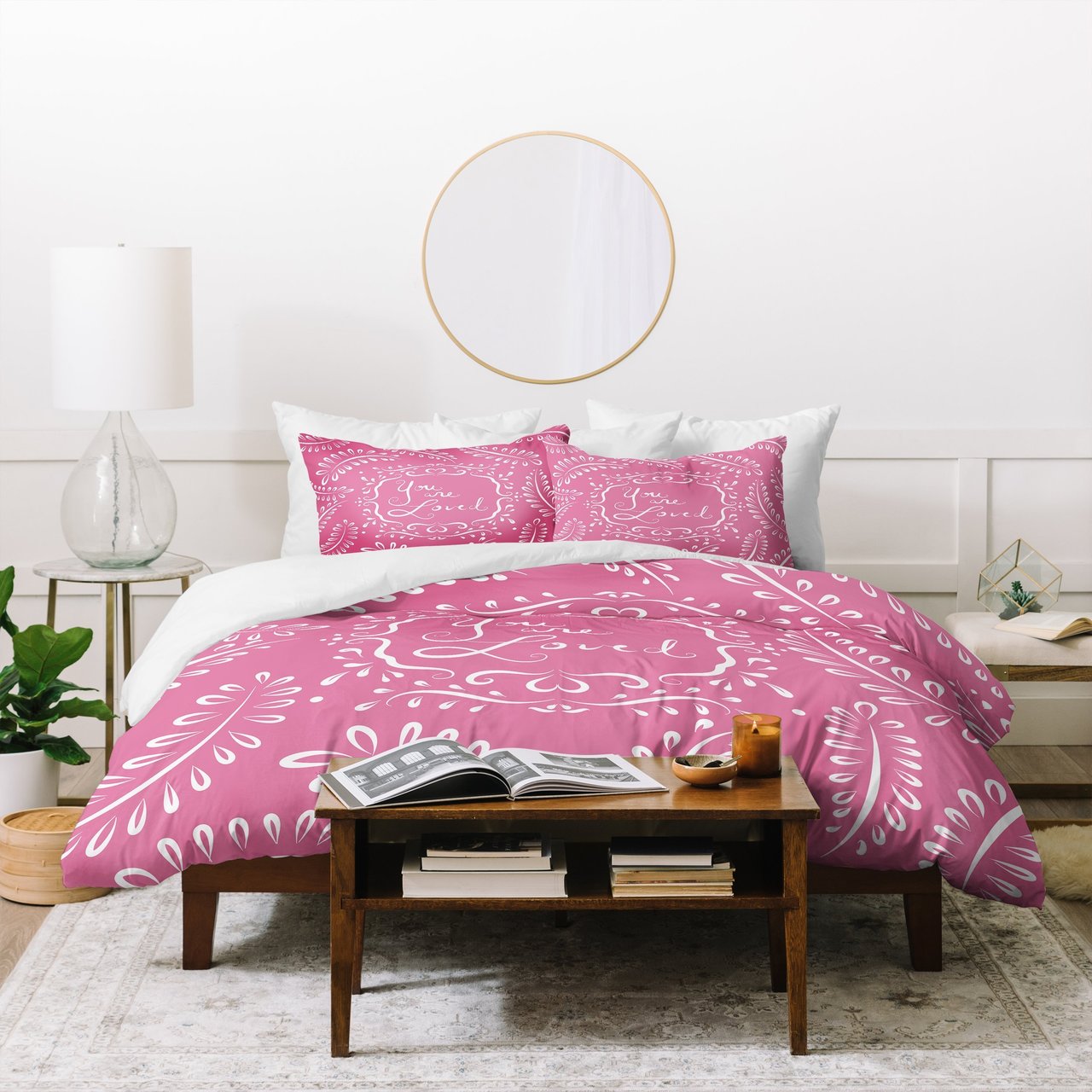 Lisa Argyropoulos You Are Loved Blush Duvet Cover
