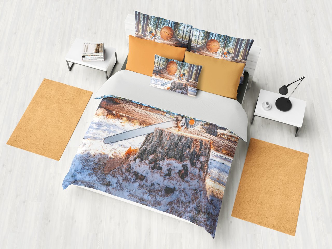 Logger Big Wood 3D Customized Duvet Cover Bedding Sets