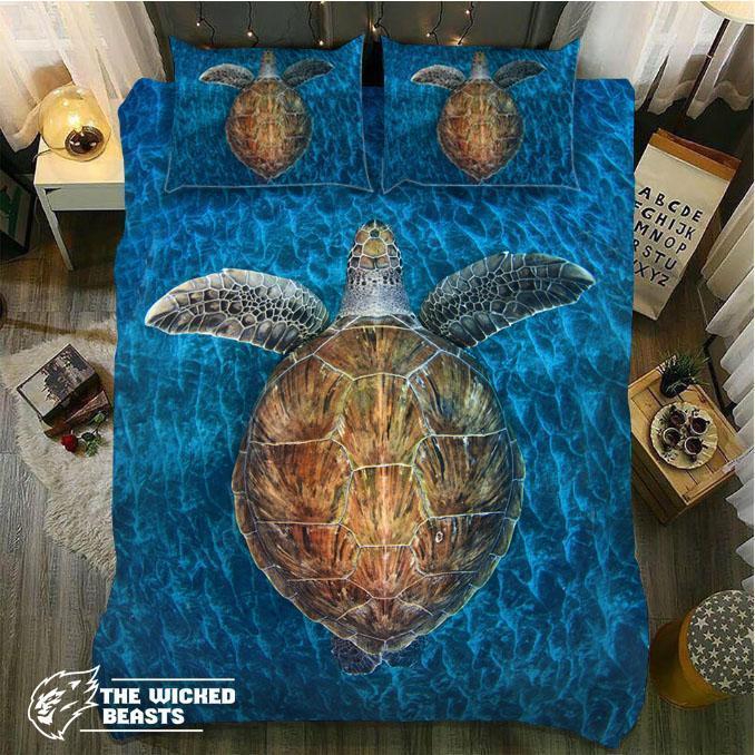 Lonely Turtle In The Blueea3D Customized Duvet Cover Bedding Sets
