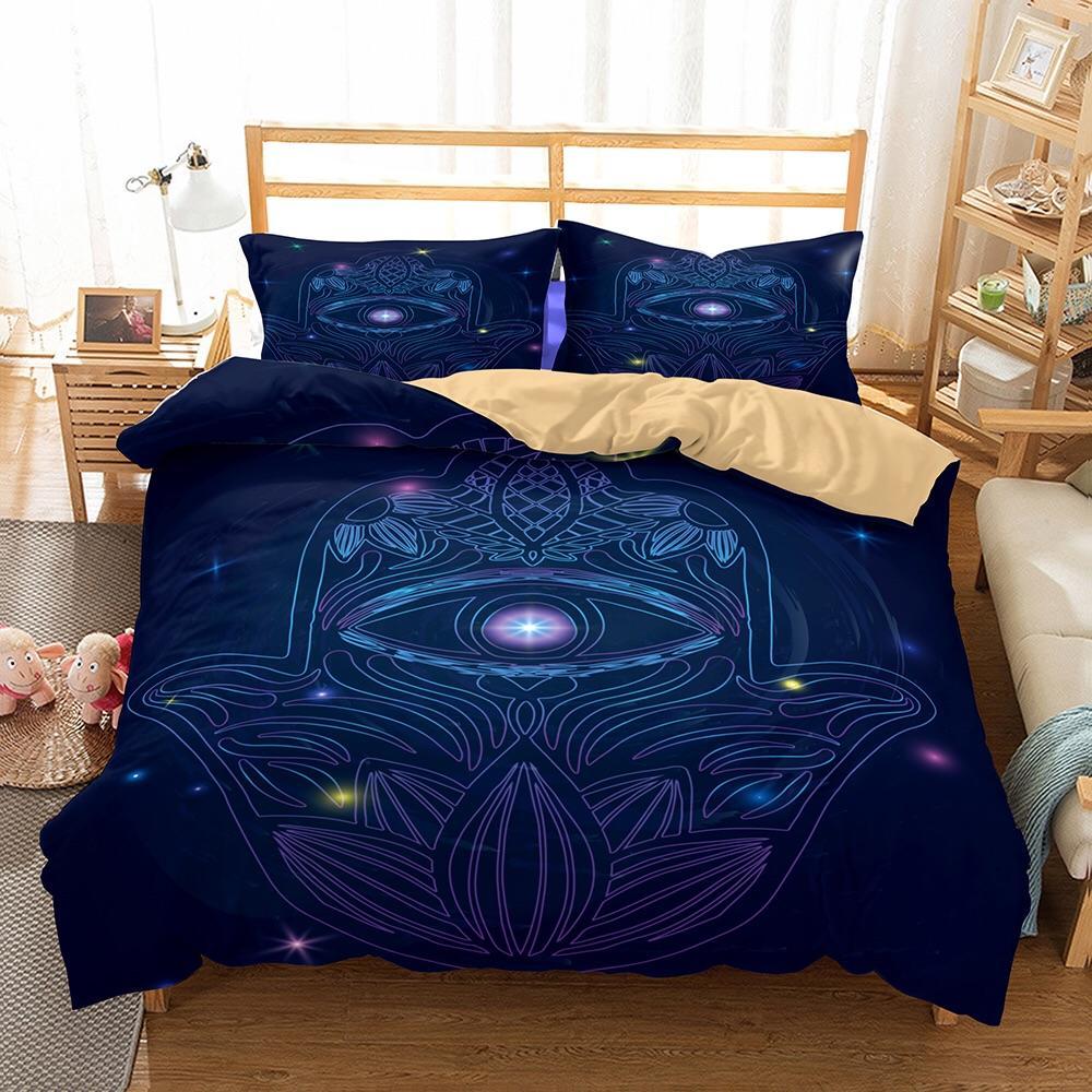 Lotus Hamsa Hand 3D Customized Duvet Cover Bedding Sets