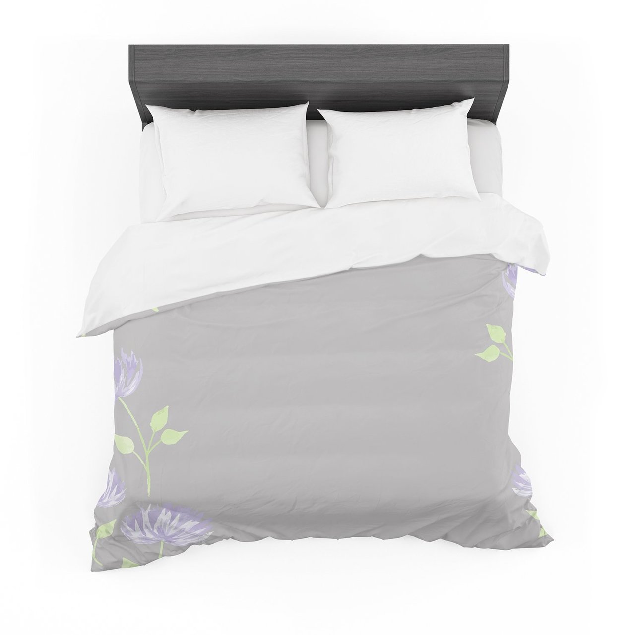 Louise ‘Flower II’ Gray Purple Featherweight3D Customized Duvet Cover Bedding Sets