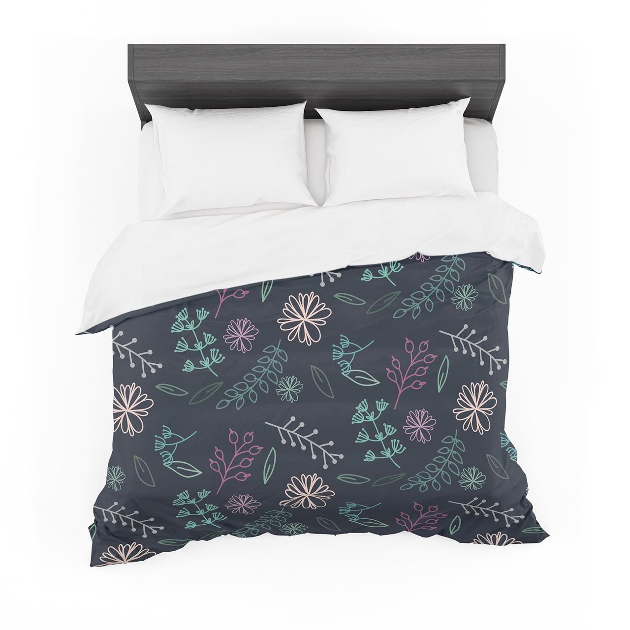 Louise ‘Flower III’ Blue Teal Featherweight3D Customized Duvet Cover Bedding Sets