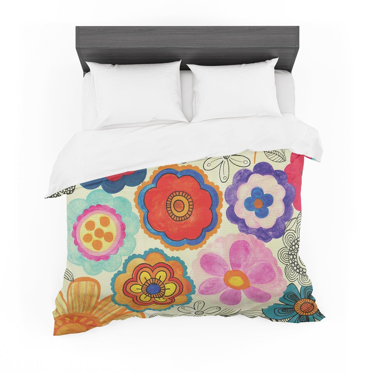 Louise Machado ‘Charming Floral’ Floral Multicolor Featherweight3D Customized Duvet Cover Bedding Sets