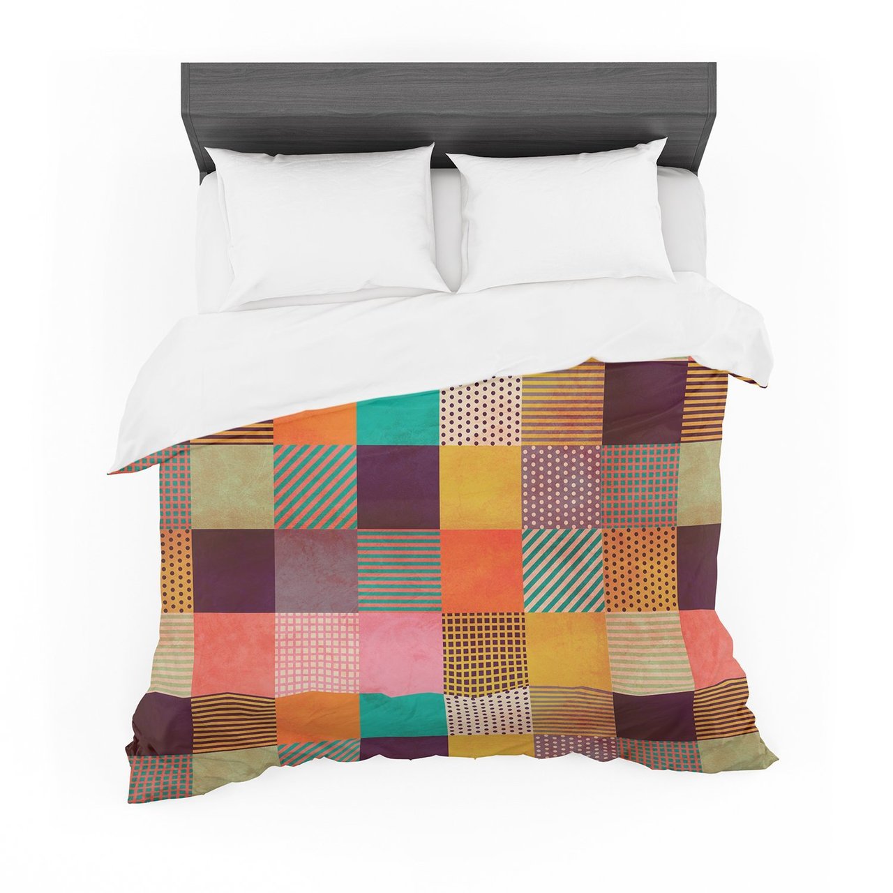 Louise Machado ‘Decorative Pixel’ Warm Patches Featherweight3D Customized Duvet Cover Bedding Sets
