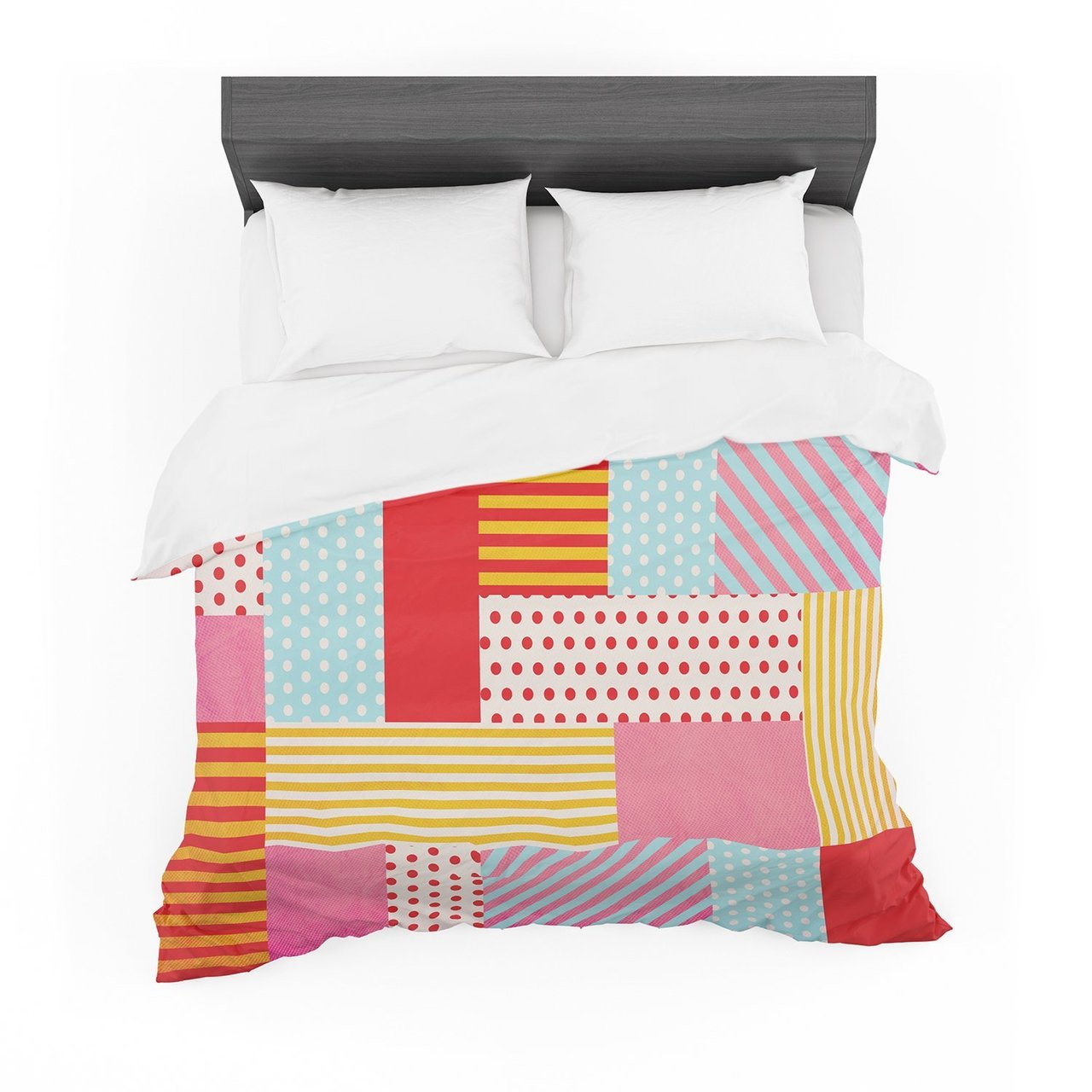 Louise Machado ‘Geometric Pop’ Red Abstract Featherweight3D Customized Duvet Cover Bedding Sets