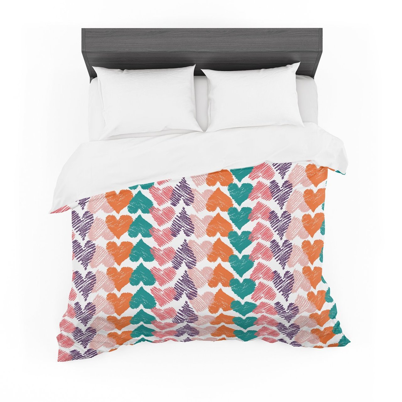 Louise Machado ‘Hearts’ Cotton3D Customized Duvet Cover Bedding Sets