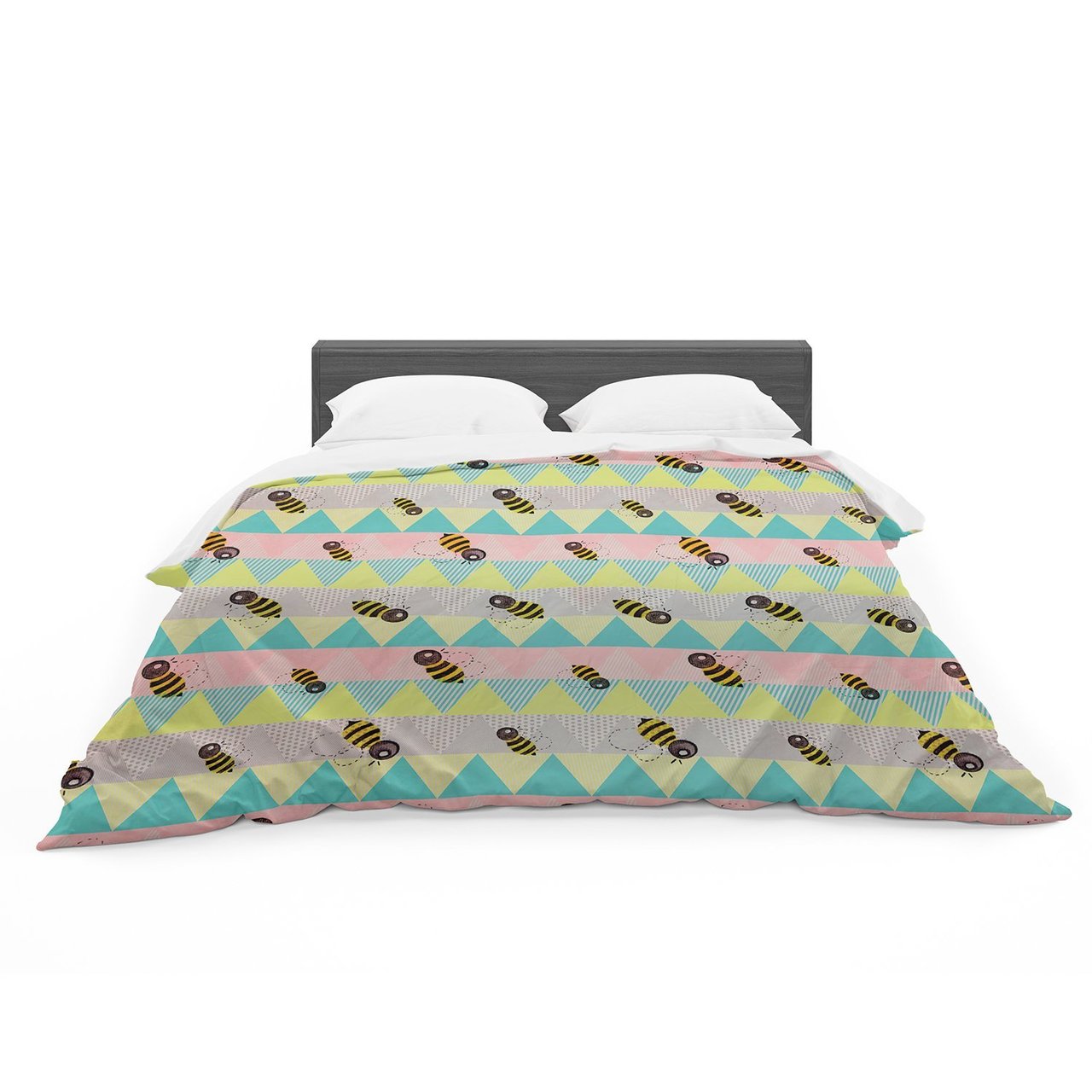 Louise Machado ‘Little Bee’ Pastel Chevron Featherweight3D Customized Duvet Cover Bedding Sets