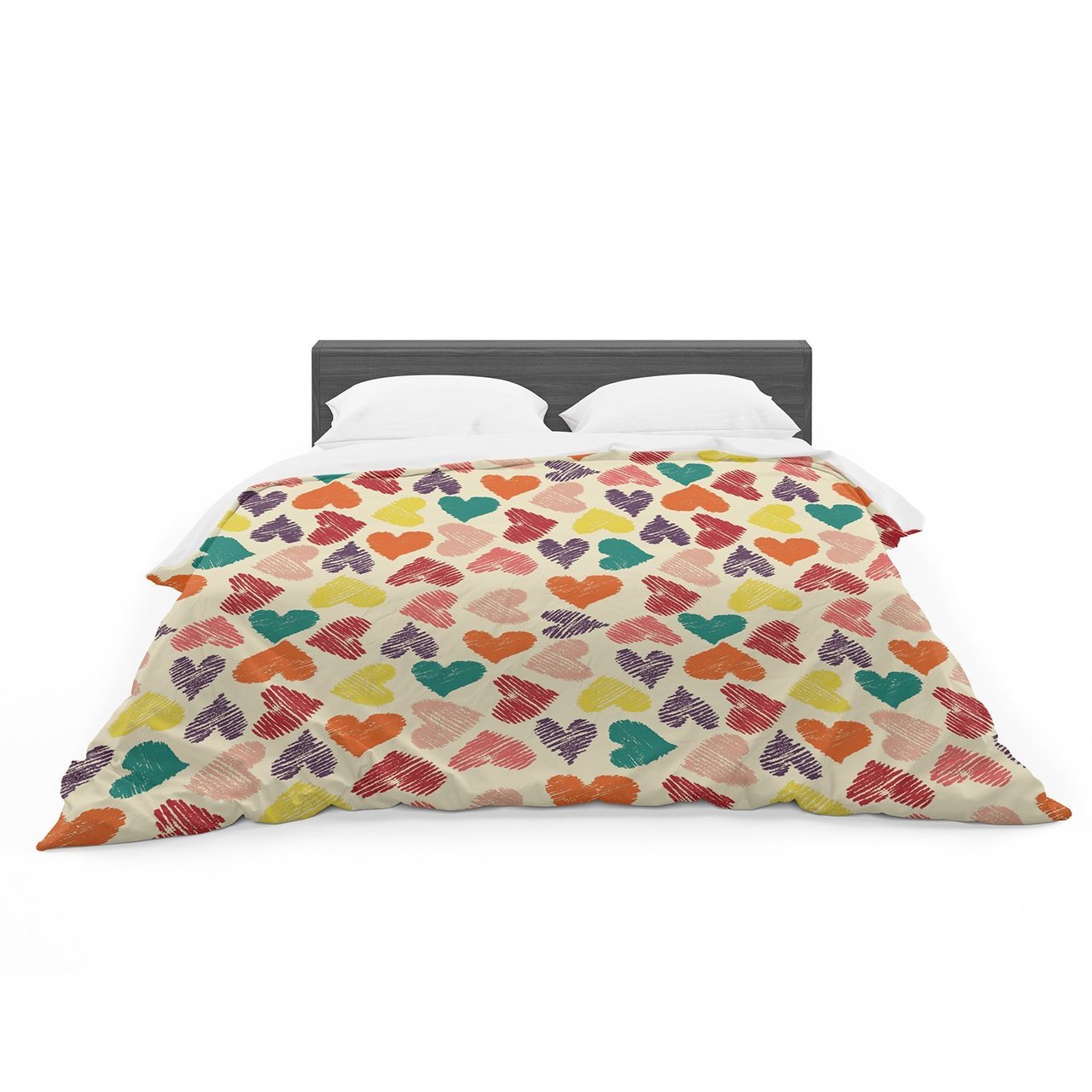 Louise Machado ‘Little Hearts’ Cotton3D Customized Duvet Cover Bedding Sets