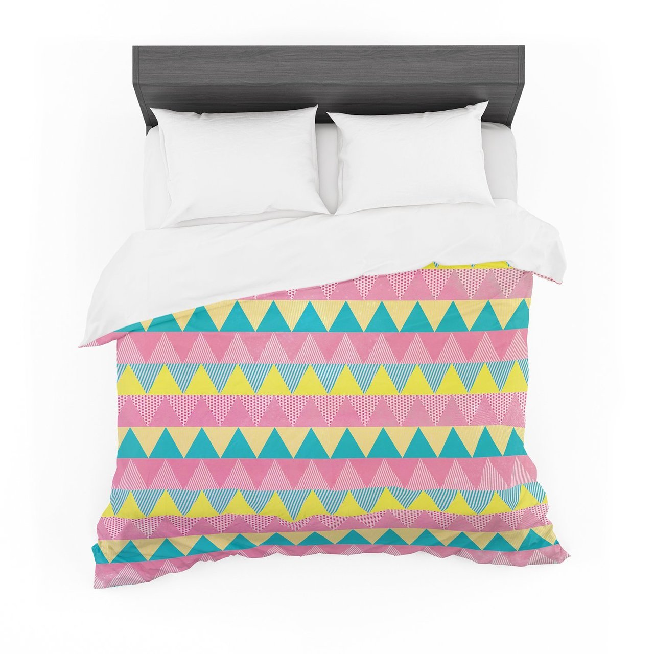 Louise Machado ‘Triangles’ Yellow Pink Cotton3D Customized Duvet Cover Bedding Sets