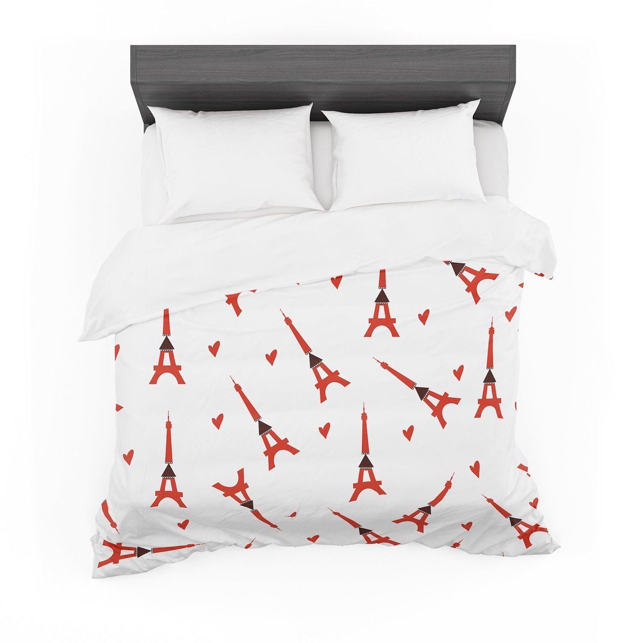 Louise ‘Paris’ White Red Featherweight3D Customized Duvet Cover Bedding Sets