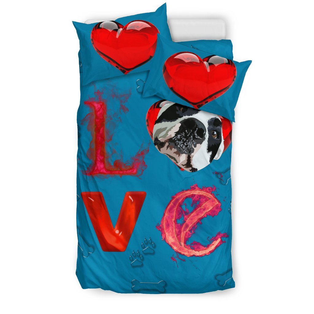 LOVE Pitbull 3D Customized Duvet Cover Bedding Sets