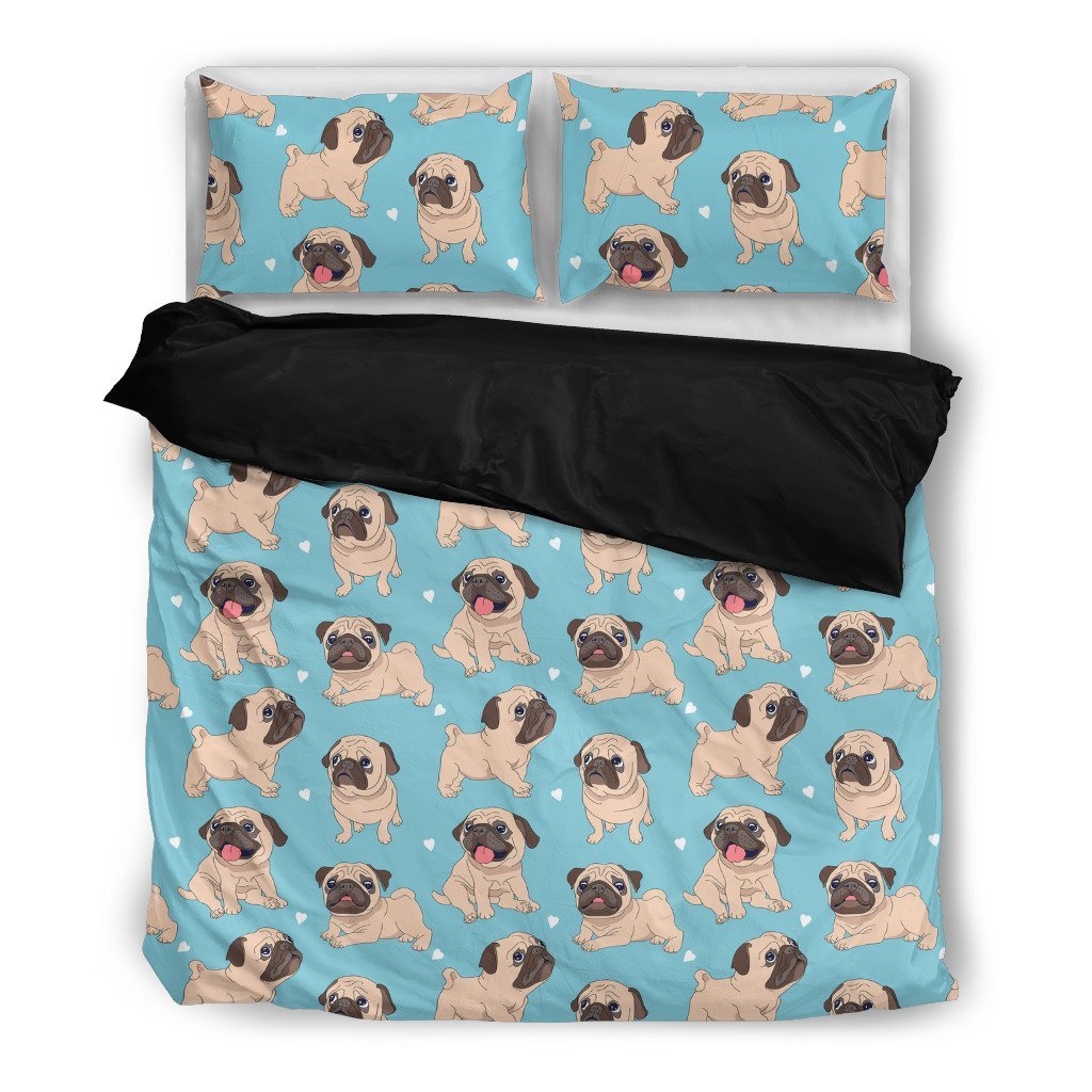 Love Pug 3D Customized Duvet Cover Bedding Sets
