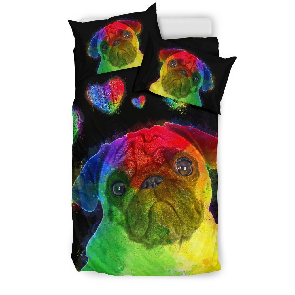 Love Pug for Lovers of Pugs 3D Customized Duvet Cover Bedding Sets