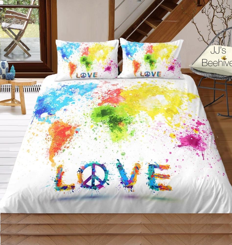 Love The World 3D Customized Duvet Cover Bedding Sets