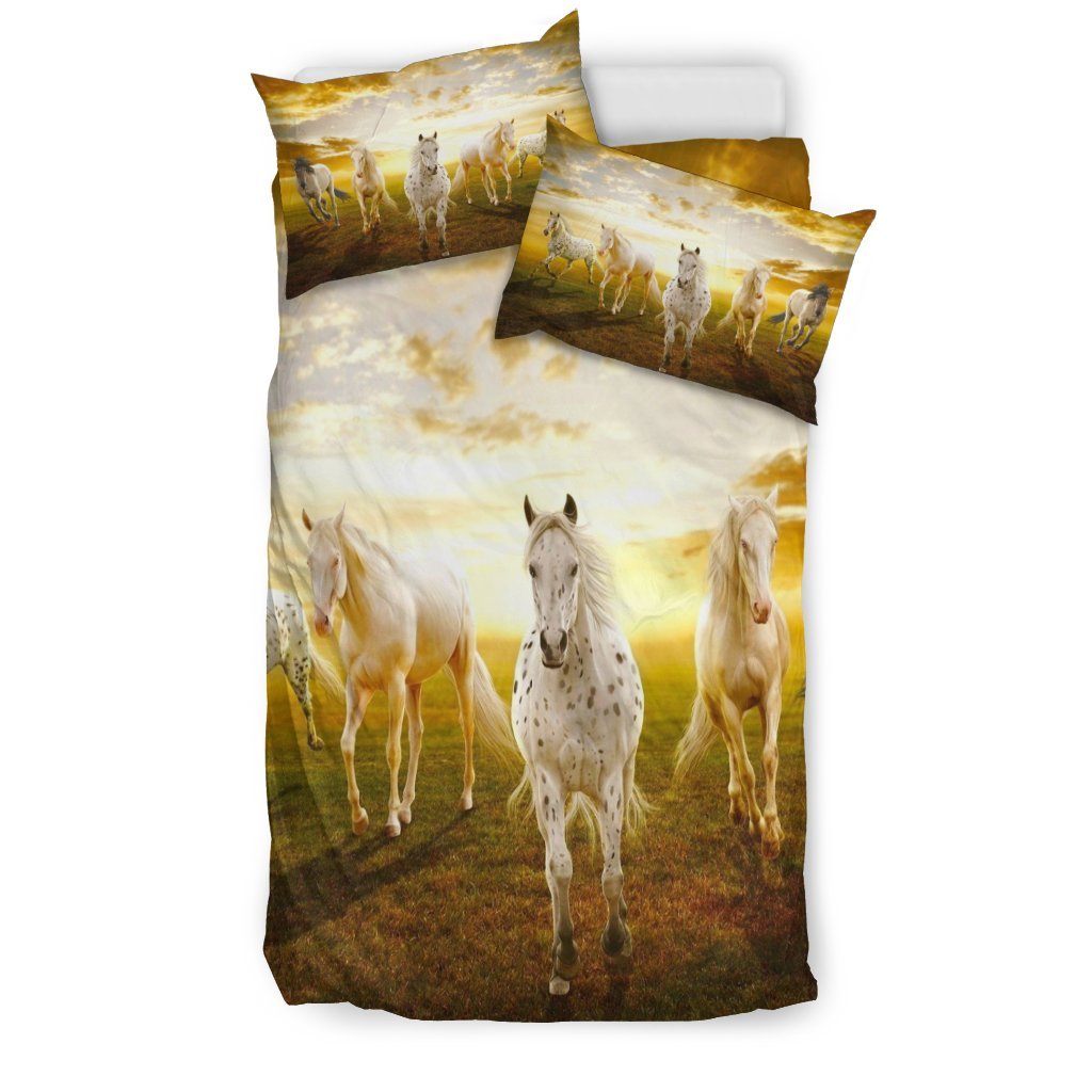 LOVE WHITE HORSE HORSE FAN 3D Customized Duvet Cover Bedding Sets