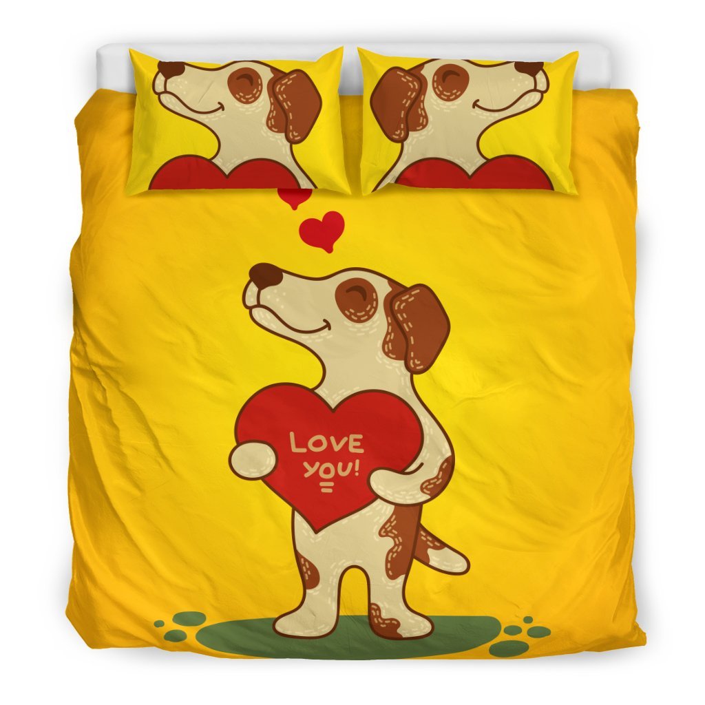 Love You Jack Russell Terrier for Lovers of Jack Russells3D Customized Duvet Cover Bedding Sets