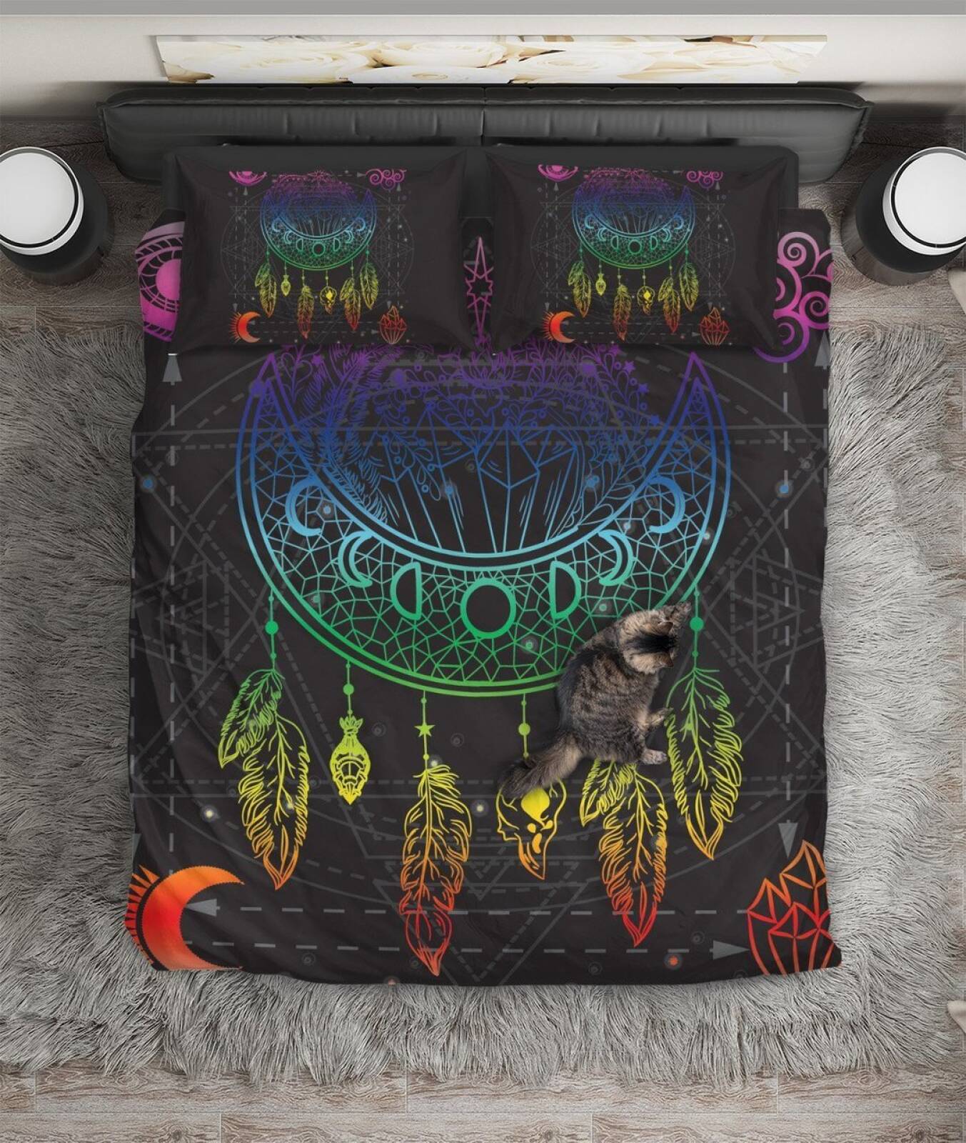 Lucky Neon Dreamcatcher ART HOP 3D Customized Duvet Cover Bedding Sets