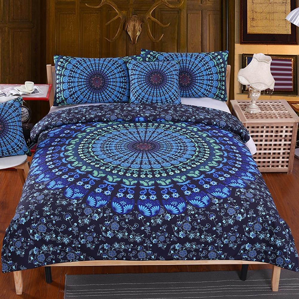 Luxury Blue Bohemian Mandala ART HOP 3D Customized Duvet Cover Bedding Sets