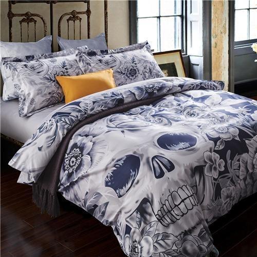 Luxury Digital Print Skull Bedding Set