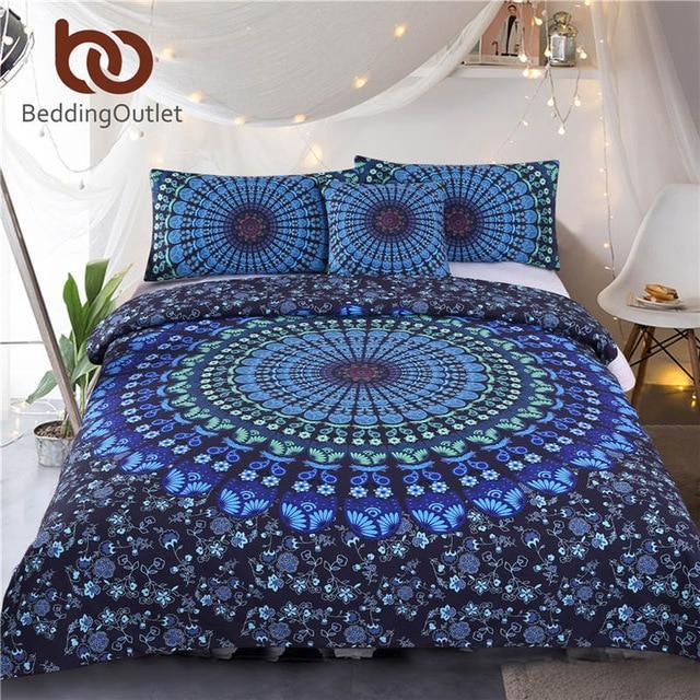Mandala Bedding Set Bohemia Blue Duvet Cover Home Textiles 4Pcs