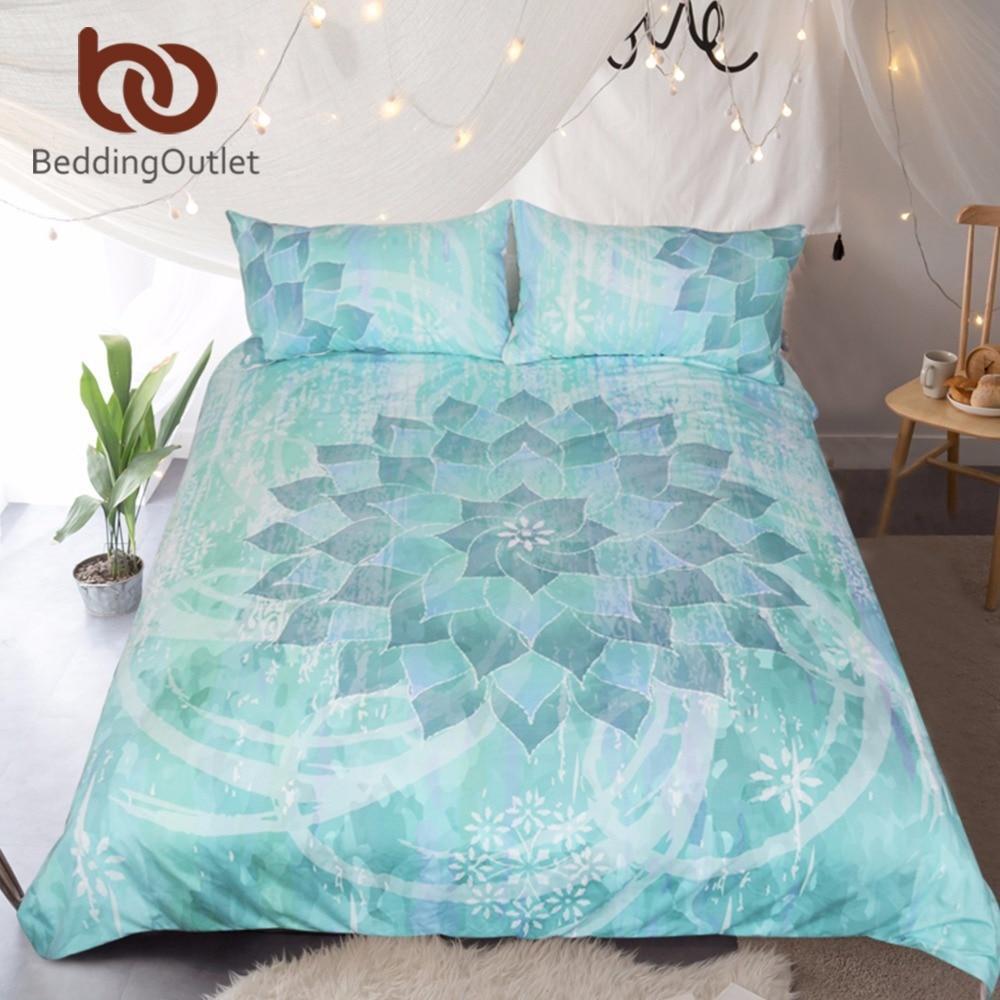 Mandala Bedding Set Duvet Cover Floral Lotus