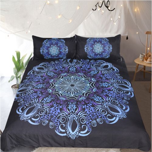 Mandala Blue and Purple Bedding Set