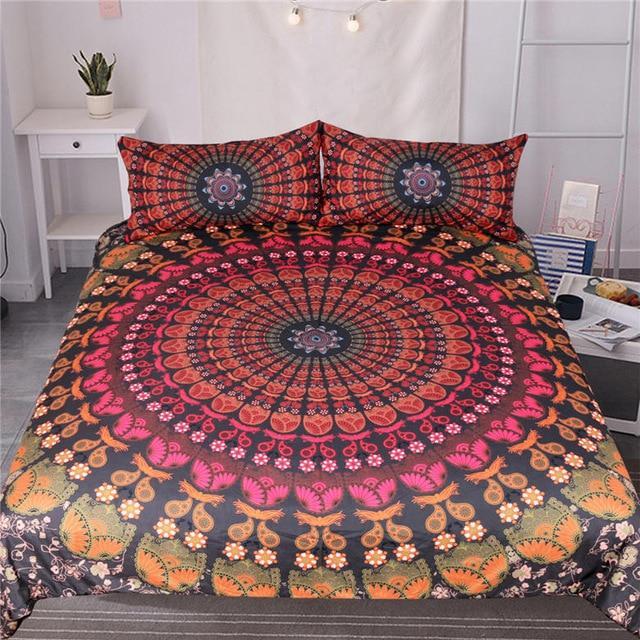 Mandala Floral Concealed Bedspread Boho Bed Bohemia et 4Pcs Twin Full Queen King3D Customized Duvet Cover Bedding Sets