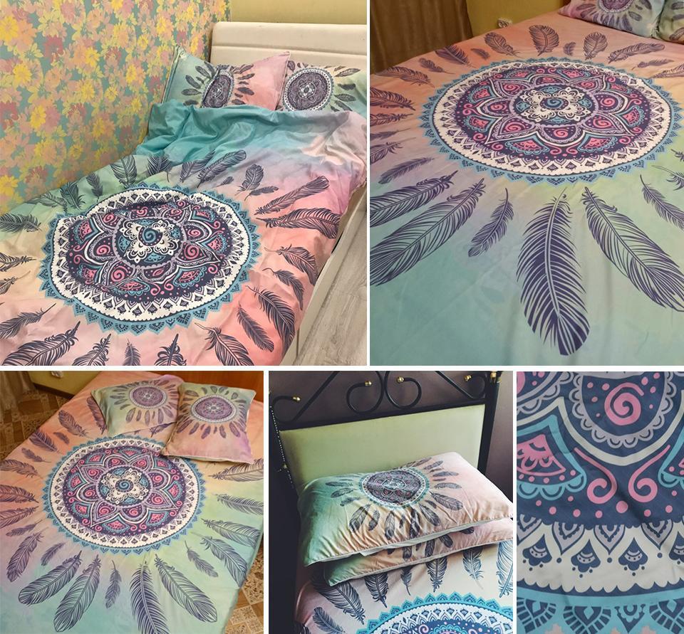 Mandala Pink And Blue ART HOP 3D Customized Duvet Cover Bedding Sets