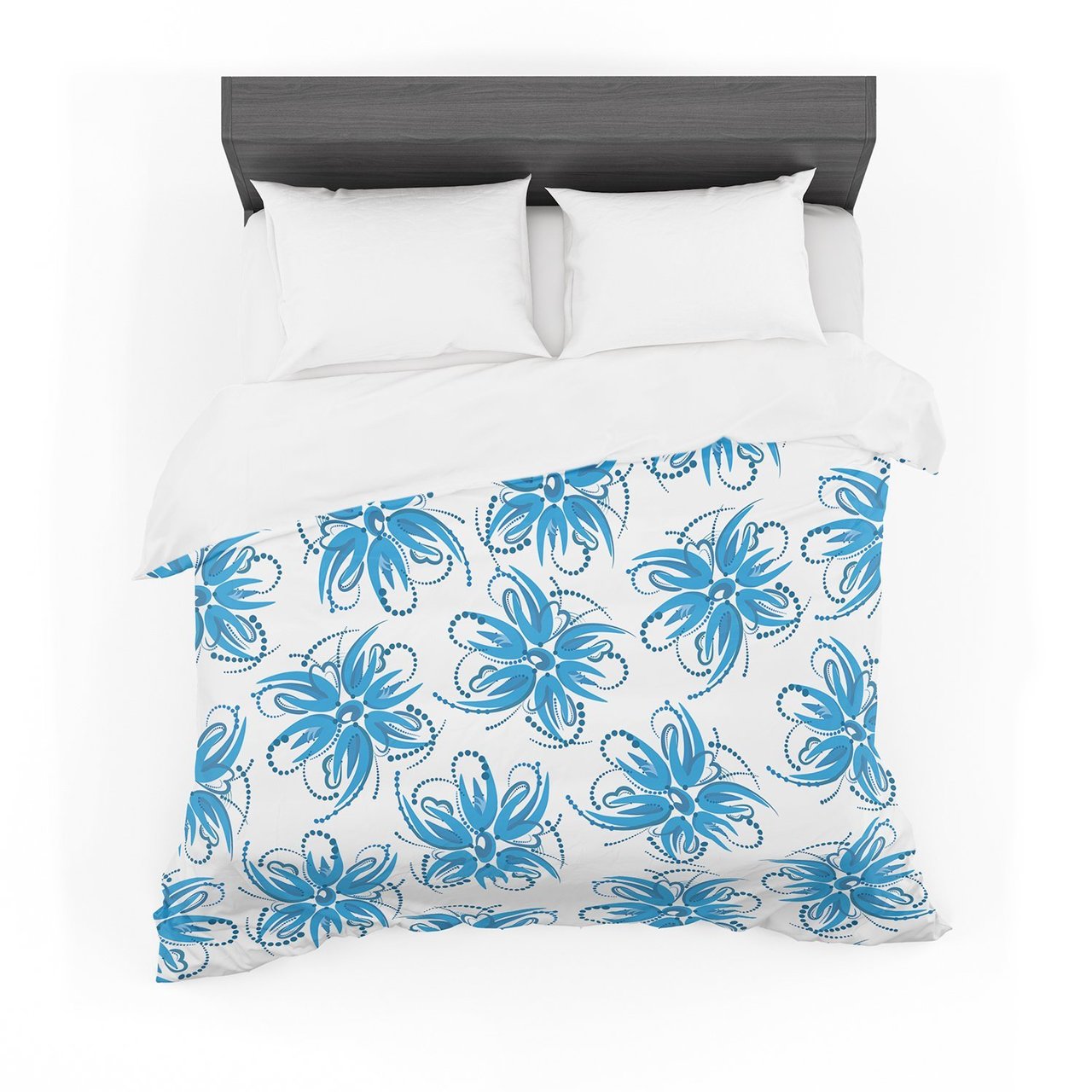 Maria Bazarova ‘Flower Centaur 1’ Blue Floral Featherweight3D Customized Duvet Cover Bedding Sets