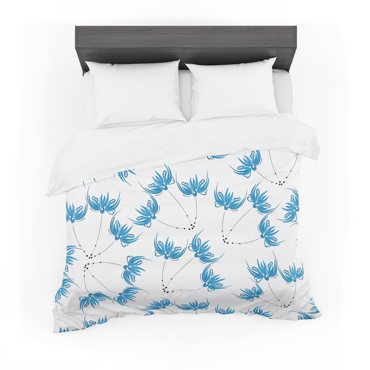 Maria Bazarova ‘Flower Centaur 2’ Blue Digital Featherweight3D Customized Duvet Cover Bedding Sets