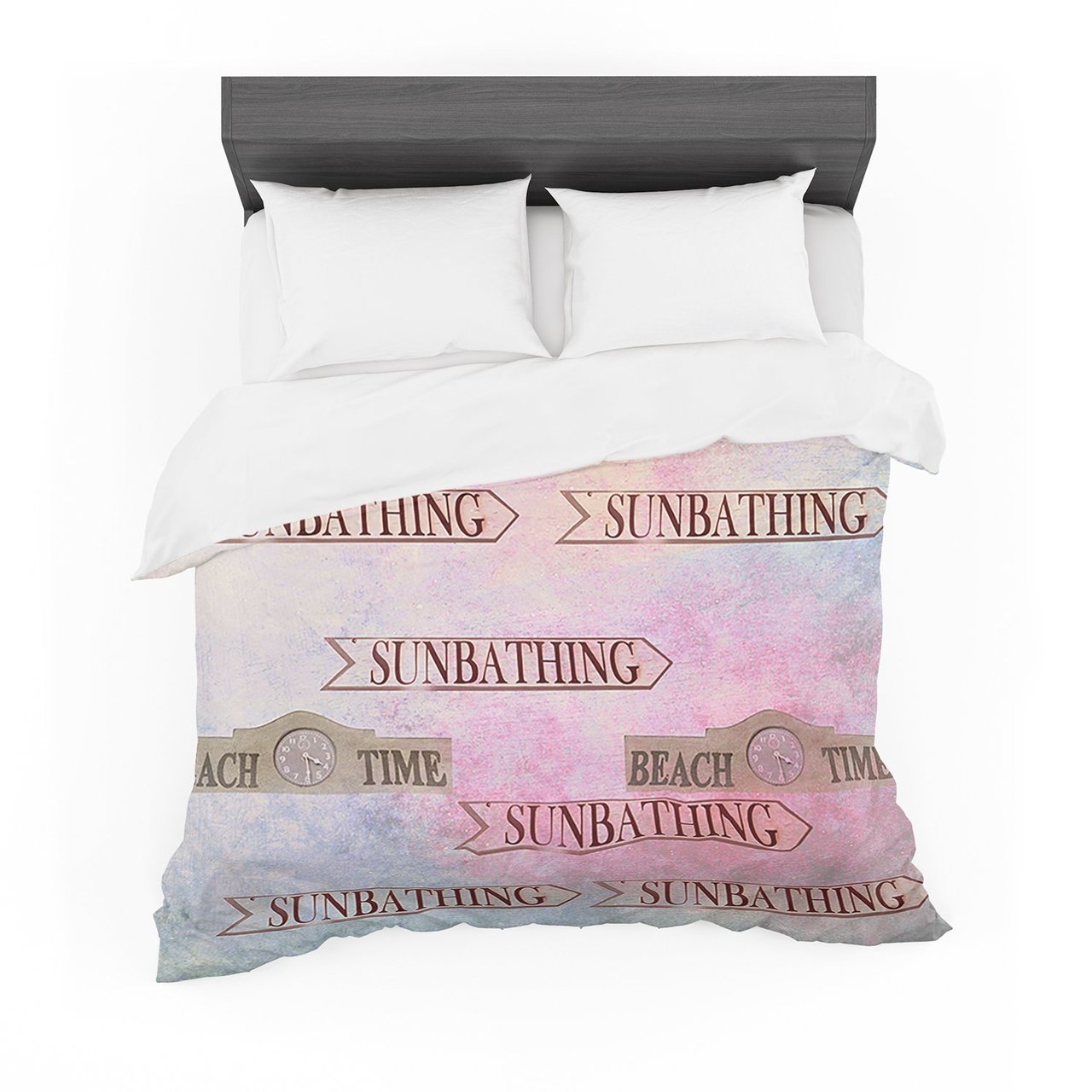 Marianna Tankelevich ‘Beach Time’ Pink Purple Featherweight3D Customized Duvet Cover Bedding Sets