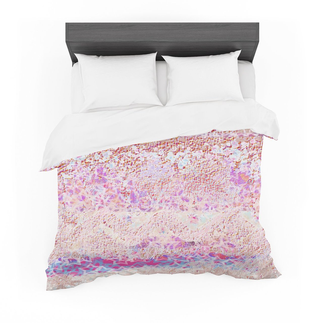 Marianna Tankelevich ‘Broken Pattern’ Pink Purple Cotton3D Customized Duvet Cover Bedding Sets
