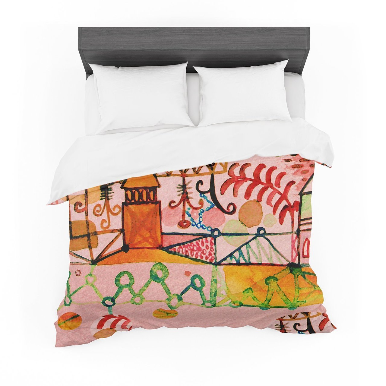 Marianna Tankelevich ‘Happy Town’ Pink Featherweight3D Customized Duvet Cover Bedding Sets