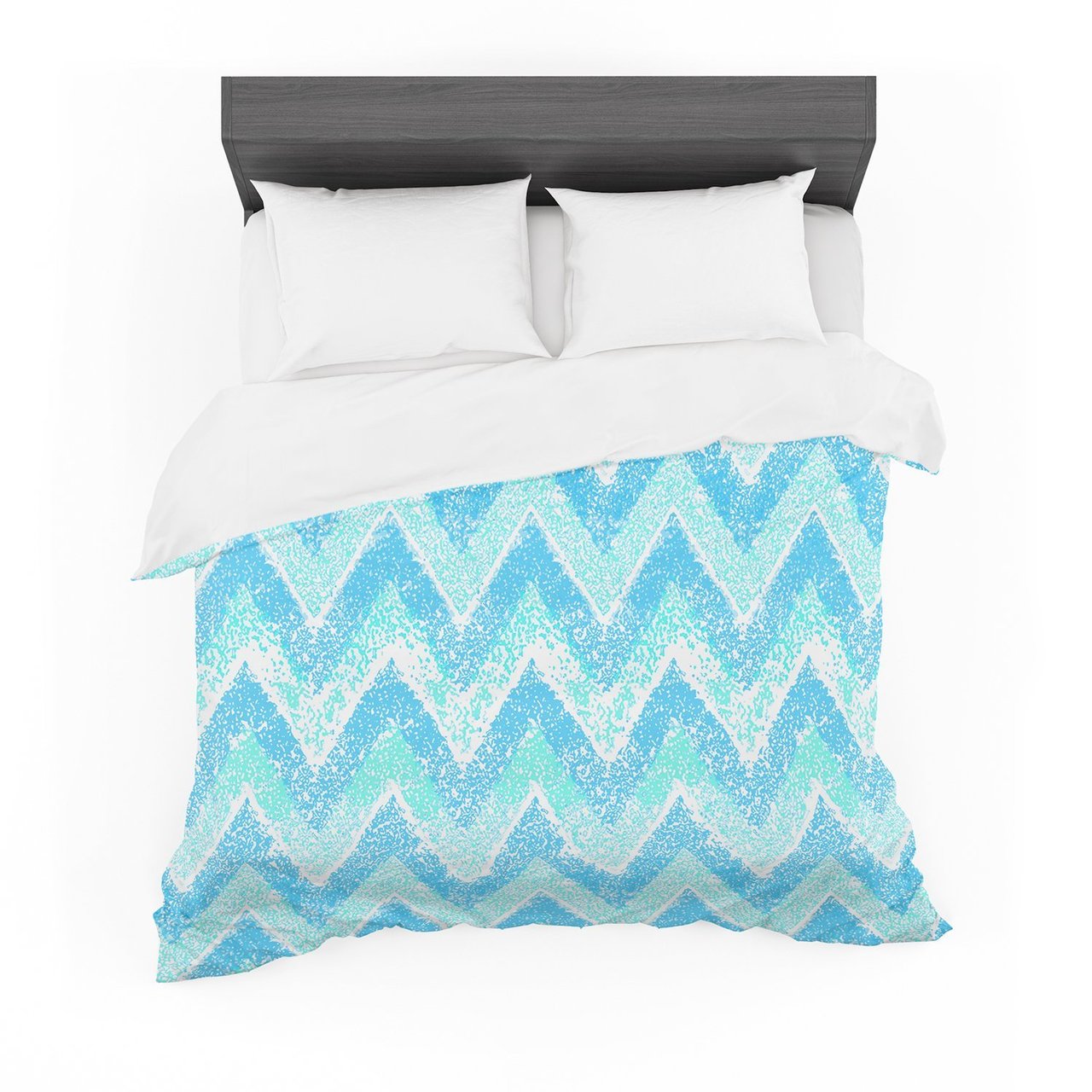 Marianna Tankelevich ‘Mintnow Chevron’ Blue Chevron Cotton3D Customized Duvet Cover Bedding Sets