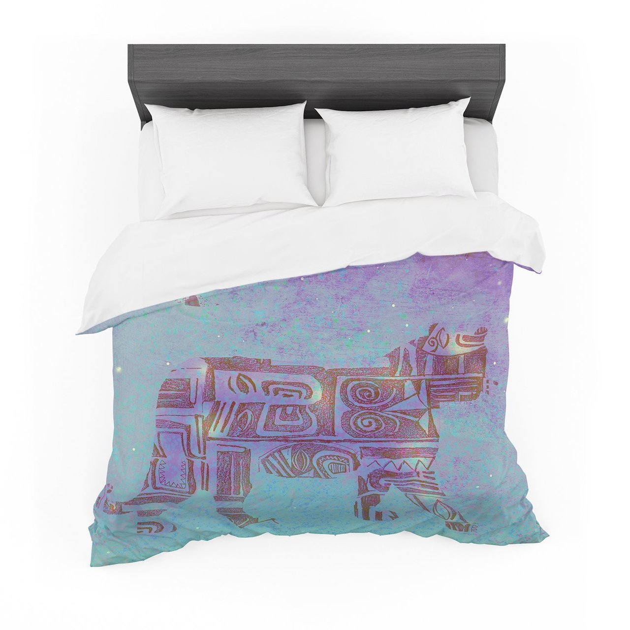 Marianna Tankelevich ‘Panther at Night’ Purple Blue Featherweight3D Customized Duvet Cover Bedding Sets