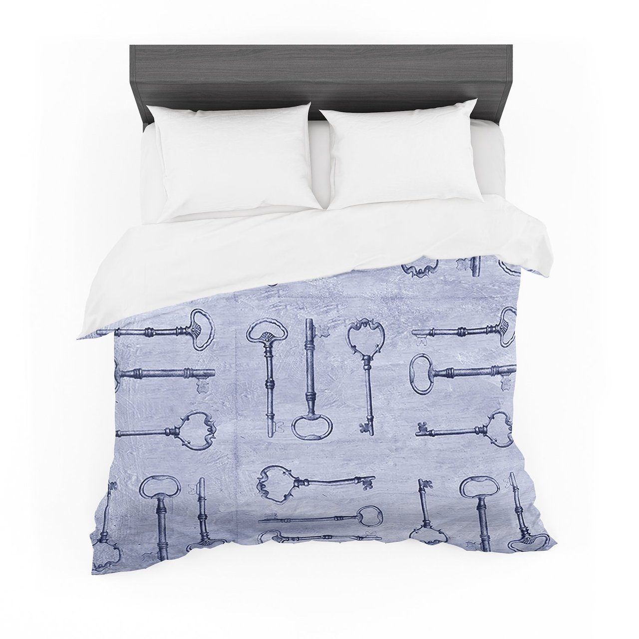 Marianna Tankelevich ‘Secret Keys Blue’ Aqua Navy Featherweight3D Customized Duvet Cover Bedding Sets