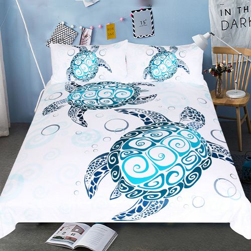 Marine Animal Turtles Printed Bedding Set