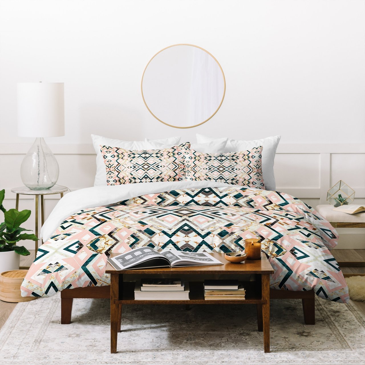 Marta Barragan Camarasa 3dimensional marbled geometry pattern Duvet Cover