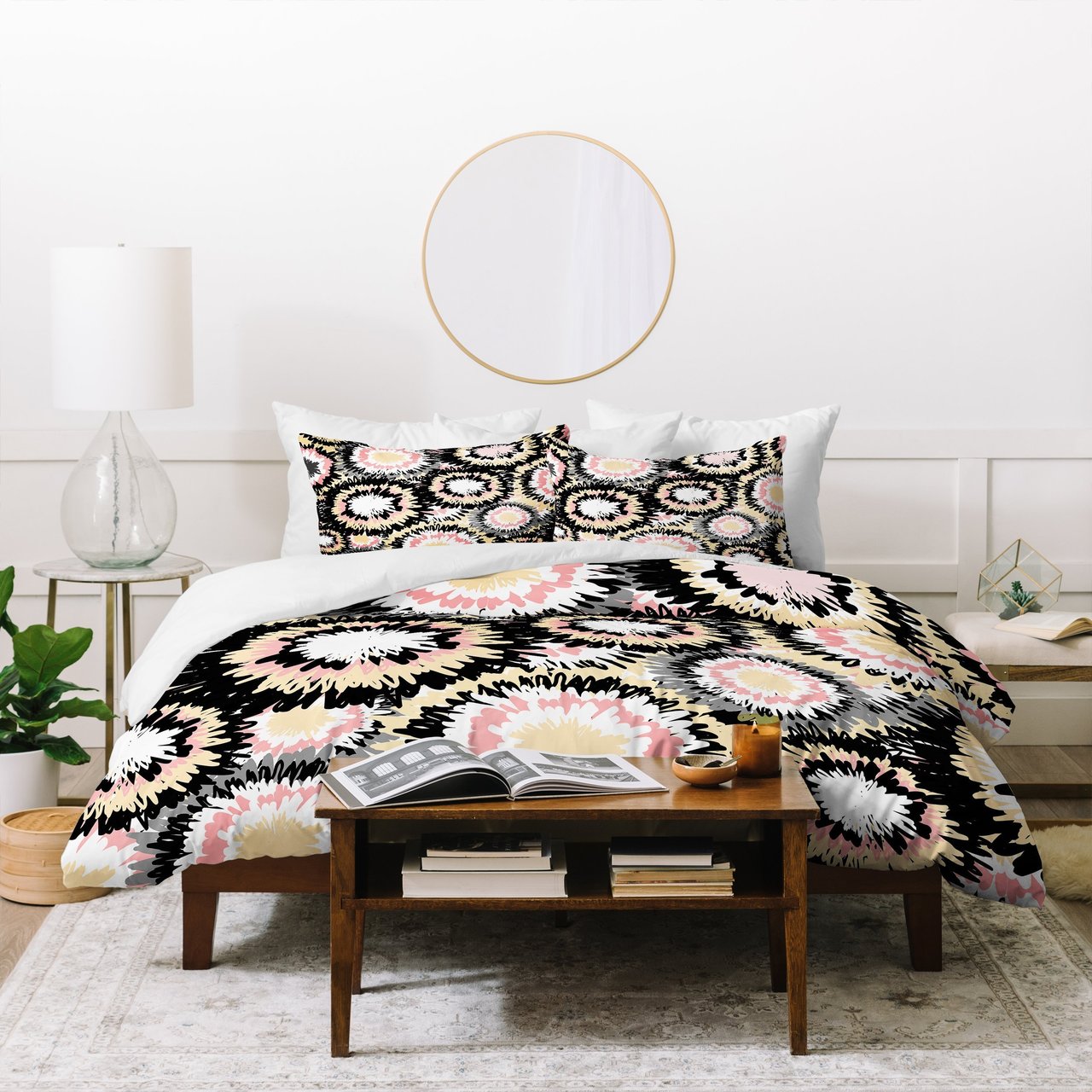 Marta Barragan Camarasa Abstract flowers mosaic Duvet Cover