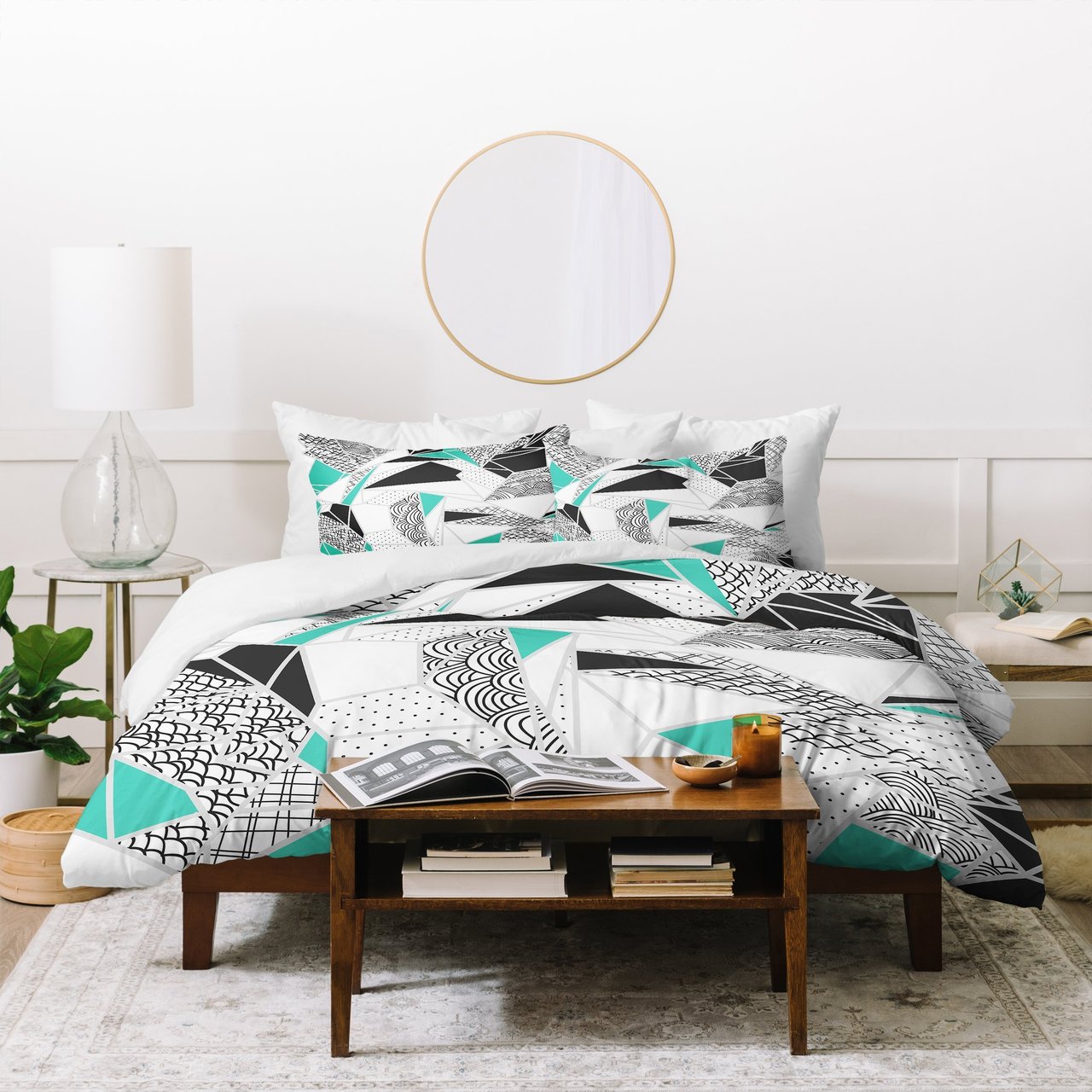 Marta Barragan Camarasa Abstract geometric shapes Duvet Cover