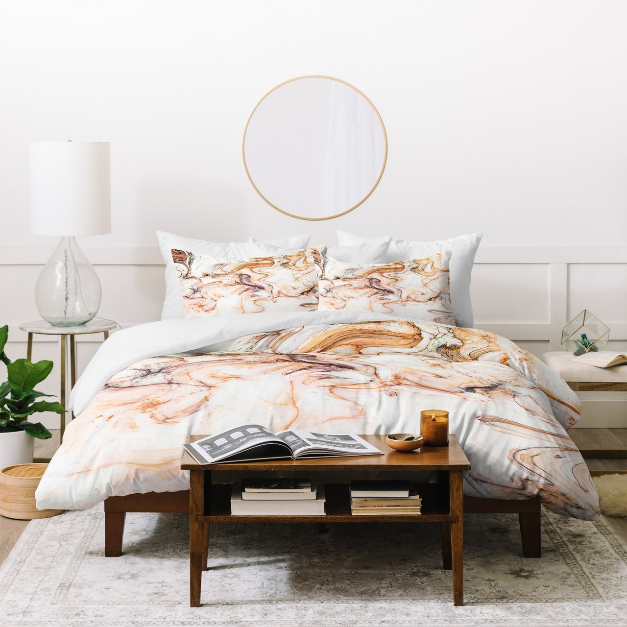 Marta Barragan Camarasa Abstract pink marble mosaic Duvet Cover
