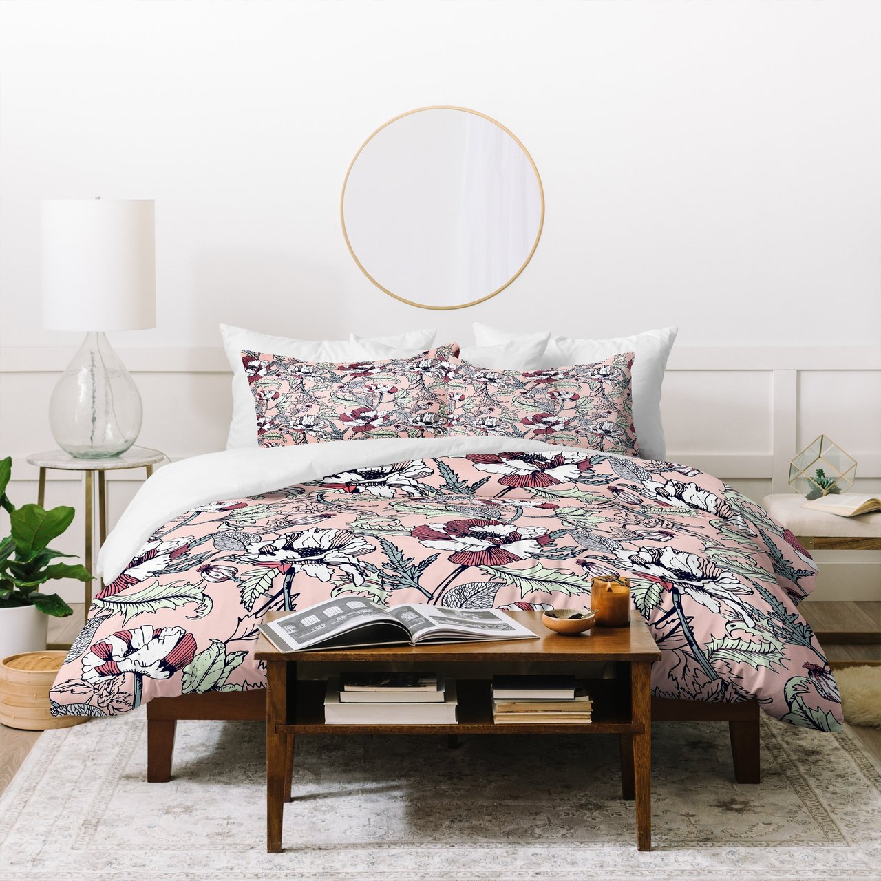 Marta Barragan Camarasa Autumnal flowering of poppies Duvet Cover