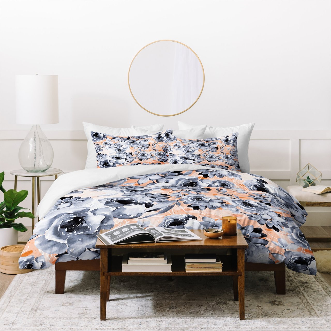 Marta Barragan Camarasa Black and white floral Duvet Cover
