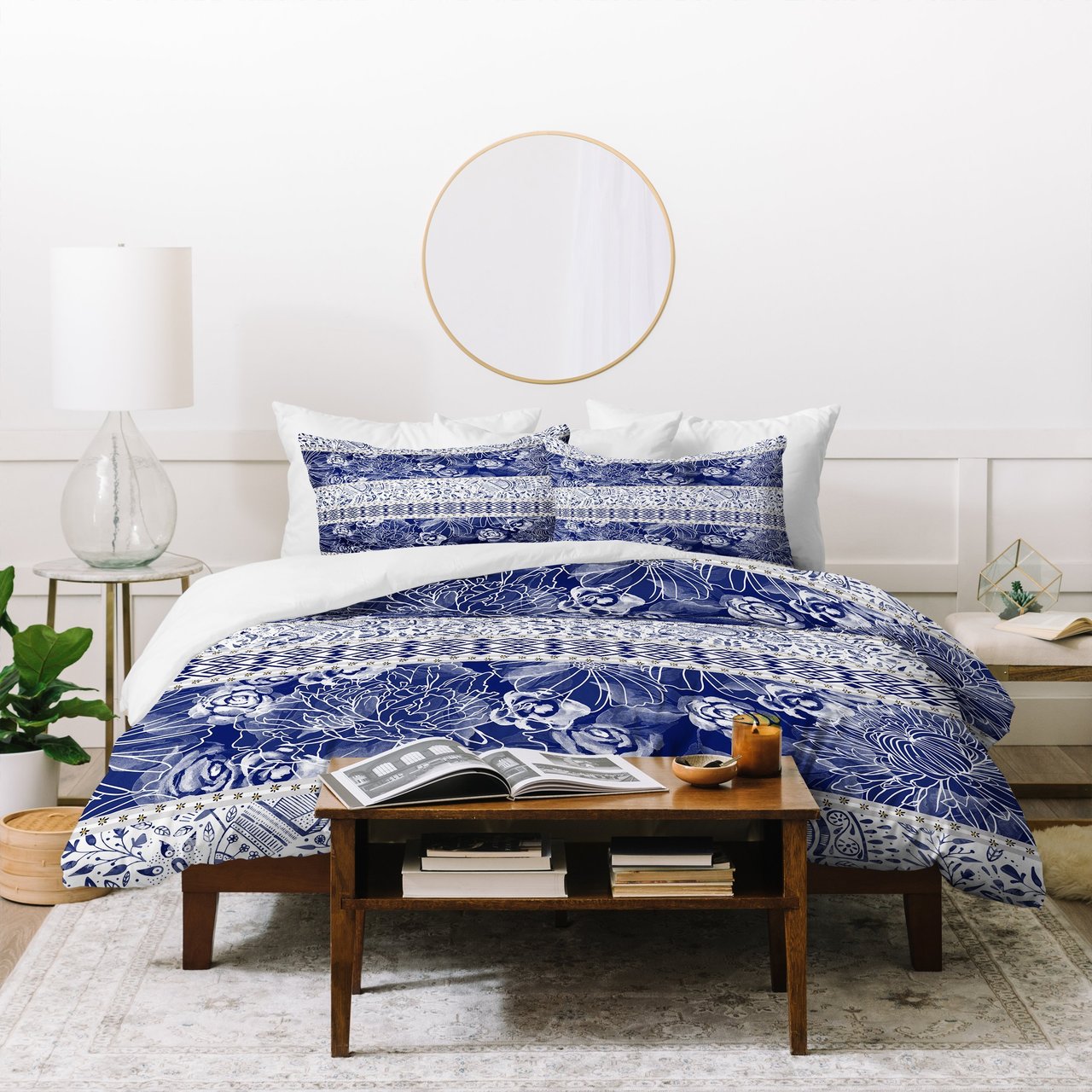 Marta Barragan Camarasa Floral Indigo Duvet Cover