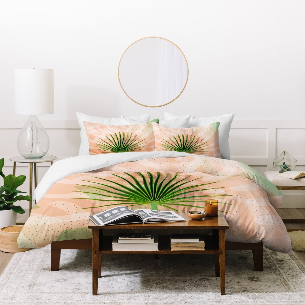 Marta Barragan Camarasa Leaf tropical pastel Duvet Cover