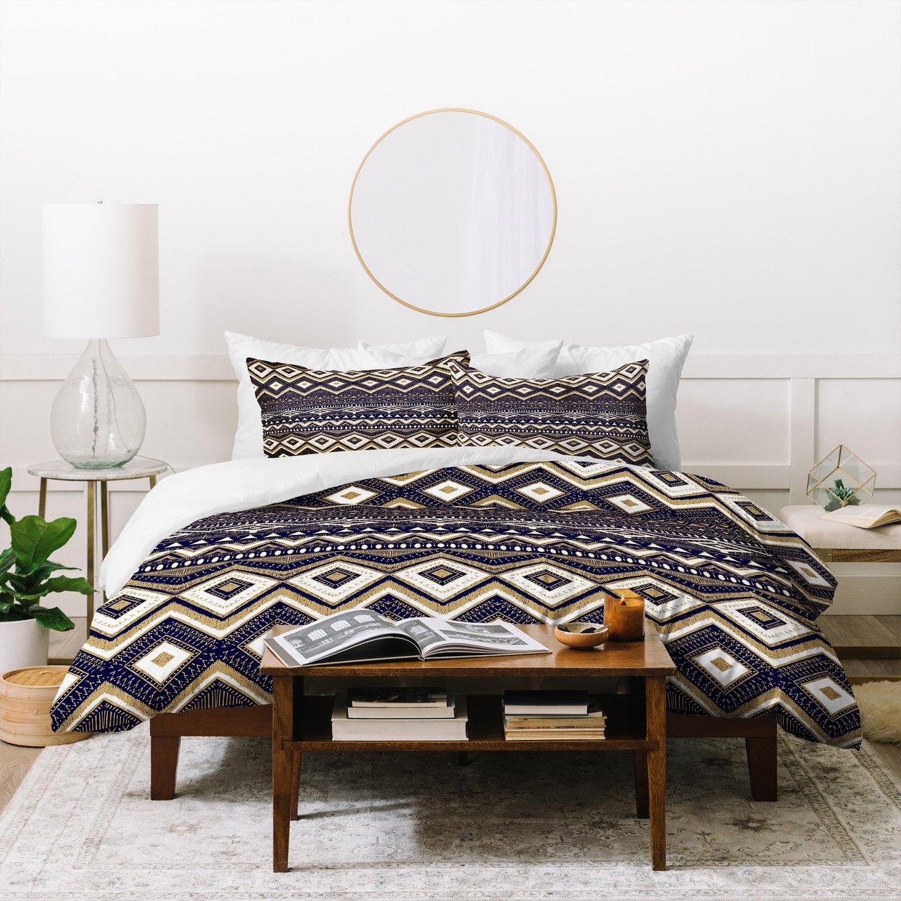 Marta Barragan Camarasa Mystic Tribal of Gold and Blue II Duvet Cover